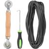 QUARKZMAN Kit Di Riparazione Per Schermo, 0.14x 32.8 ft Guarnizione Per Schermo Con Strumento A Rullo E Gancio Di Rimozione Per Installazione E Sostituzione Di Rete Per Porta Finestra, Nero