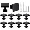 PH PandaHall 10pz Manopole per Mobili in Lega Maniglie Quadrate per Cassetti, Manopole Opache Nero per Mobili da Bagno e Cucina, 27.5x27.5x25mm