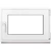 Framex Finestra Seminterrata Piccola in PVC Bianco, Larghezza x Altezza 90 x 60 cm (900 x 600 mm), Doppi Vetri (32 mm), Anta-Ribalta, Girevole DIN Destra - Premium