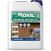 Roxil Olio Trasparente Potenziato per Pedana - 5L - Impermeabilizzante Resistente alle Intemperie, Nutre e Protegge il Legno da Esterno con Maggiore Protezione UV