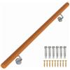 COSTWAY Corrimano per Scale in Legno, Ringhiera Antiscivolo da Parete con Supporto e Kit di Installazione, Passamano mano per Scale Interne per Anziani e Bambini, per Cucina e Bagno (100 cm)