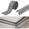 Inscrip Bordo autoadesivo, 5 m x 10 cm x 8 mm, modanature in stucco 3D da parete, modanature decorative impermeabili, bordo autoadesivo, per angoli, linee e soffitti (grigio)