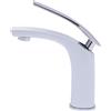 Dofanqing Rubinetto per lavabo, miscelatore monocomando bianco, anello di tenuta e tubi dell'acqua, angolo di rotazione (ogni lato) 55°, per bagno, hotel, lavanderia