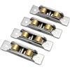 Rvluw Puleggia Scorrevole per Finestre e Porte, 4 Pezzi Rullo a Doppia Scanalatura per Porta Scorrevole, Rotella con Cuscinetti a Sfera in Acciaio Inox e Rame, per Porte da Terrazzo (88 - Ruota piana)