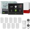 HUXGO® HXA700 Sistema allarme casa senza fili WiFi + GSM 4G con sirena esterna | Antifurto senza fili con 1x sensore PIR, 9x sensori porte/finestre | App TUYA Smartlife | Smart Home Security