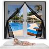 CHBIN Tenda Magnetica Zanzariera 107 x 285 cm, Magnetica, Chiusura Automatica, Senza Foratura, Rete Fine, Zanzariera per Porta Finestra per Porte, Varie Taglie, Nero