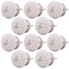 Knober Set di 10 pomelli per mobili, in ceramica, motivo goffrato, stile rustico, shabby chic