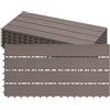 Laneetal Set di 6 Pavimento per Esterno, Pavimento WPC Incastro, Piastrelle per Decking a Incastro per Giardino, Patio, Terrazza, Balcone, 30x60 cm, Marrone