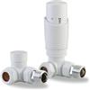 LavaTherm Valvola termostatica per termosifone TRV, angolo da 15 mm, a risparmio energetico, in ottone di alta qualità, ricambio TRV e detentore, colore bianco