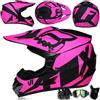 CMADJT Casco da motocross con occhiali maschera e guanti caschi integrali da moto fuoristrada per esterni cross country mountain bike per uomini donne adolescenti adulti, omologato DOT,Color L-XL