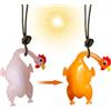 Generico Rearview Mirror Charm, Roast Chicken Decorations, Color Changing Funny Cute Car Pendant, Aesthetic Cool Auto Interior Decoration for Friends and Family