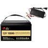 SaiJiaoYang 12V 100Ah LiFePO4 con 10A Caricatore, BMS da 100A Incorporato Fino a 3000~10000 Batteria al Litio di Grado A a Ciclo Profondo Perfetto per Off-Grid, RV, Sistema Solare, Barca, Camper