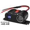 Gibbab Splitter per presa accendisigari, doppia uscita QC3.0, da 120 W, con voltmetro a LED, adattatore di alimentazione per auto da 12 V, spina di ricambio femmina, per camper, barche, moto, camion, ATV