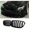 Jinpengyong E60 Griglie paraurti anteriore per BMW 5er E60 E61 Nero lucido Serie 5 E61 Griglia Anteriore 2023-2009(For 5er E60 2003-2009)