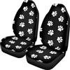 Pehede - Set di 2 coprisedili anteriori per auto, motivo: impronte di animali bianche, facili da installare, accessori per auto, furgoni, SUV, camion