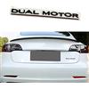 YHCDSEA Modello 3 Y Dual Motor Badge Emblema Adesivo Plaid Decor Compatibile per Tesla Model 3 Y X S Accessori (doppio motore, nero opaco)