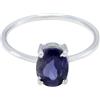 JAE - EMPORIO GIOIELLI E ARTE Anello solitario in iolite naturale, fatto a mano, in argento Sterling 925, con pietre preziose blu, elegante e romantico (US 9,5)