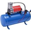 Cuisaincraty Compressore d'aria 12V 150psi, Gonfiatore Pneumatici Auto con Serbatoio 6L, Compressore Portatile 23A, Per Pneumatici MTB Palloncini Giocattoli Strumenti Pneumatici, Pressostato 90/120psi, Tubo 3.8m