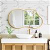 Clevich Specchio asimmetrico 50 x 91cm, Specchio da Parete Decorativo Con Cornice InAlluminio, sottile design moderno, per Soggiorno, Ingresso, Camera da Letto, Corridoio Specchio da Appendere
