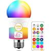 iLC 12W Lampadina Colorate Led RGBW Cambiare colore Lampadina Bianca Calda 2700K E27 Edison RGB LED Lampadina Led a Colori Telecomando Incluso (Confezione da 1)