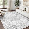 HUGEAR Vintage Tappeto 140x200cm Grigio Antiscivolo Lavabile In Lavatrice Salotto Camera Da Pranzo Sedia Ufficio Tappeti Grandi Rug Esterno Pelo Corto Carpet