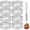 Youery Kit 8 Anelli Crostata Forati 6 cm in Acciaio Inox, Cerchi per Torte