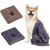 Adiwo 2 Pezzi Asciugamani per Cani, 75x35cm e Asciugamano Microfibra, Asciugamani Pet Morbidi e ad Asciugatura Rapida, Super Assorbente, Coperta Animali per Cani e Gatti, Grigio e Marrone