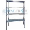 Italfrom MODULO INIZIALE - Scaffalatura in acciaio INOX , H 200 cm , L 100 cm , PROF. 50 cm , con 4 ripiani