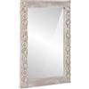 vidaXL Specchio da Parete Bianco 70 x 50 cm Legno di Mango massello, Specchio Rettangolare alla Moda per Bagno, Ingresso o Camera, Montaggio a Parete, Design Decorativo in Legno
