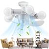 Genérico Ventilatori da soffitto con , ventilatore ad aria con filettatura E27, ventilatore da soffitto moderno, per cucina, soggiorno, camera dei bambini, fattoria, appartamento, interni