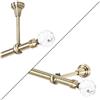 MDEKOR Bastone per tende da 140 cm, colore oro, 1 binario, stabile, con sfera di cristallo, per montaggio a parete o a soffitto