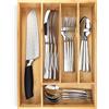 Pristine Bamboo Organizzatore per posate - Organizer per utensili da cucina - Piccolo cassetto da cucina in legno extra profondo divisore per cucchiai, forchette, coltelli, posate - 5 scomparti