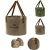 FairyPeach Secchio Acqua Pieghevole 10L/20L,Esterni Ciotola Da Campeggio Portatile,Secchio Multifunzionale Resistente,Per campeggio e viaggi,come bacinella per lavare i piatti (Kaki, L)