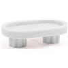 Radicaln Vassoio ovale in marmo con supporto da 25,4 cm - Vassoio decorativo bianco fatto a mano per decorazione del bagno, organizer da tavolo, vassoio da servizio per bancone