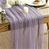 Artoid Mode Runner da tavola in garza viola grigiastro 150 x 300 cm, stile bohémien, per cucina, sala da pranzo, matrimoni, vacanze, compleanni, decorazione per la casa e le feste