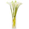 cn-Knight 12 calle artificiali a stelo lungo 50,8 cm, per decorazione della casa, centrotavola, bouquet da sposa fai da te (bianco con apice verde)