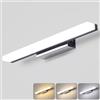 Lightess Applique Specchio Bagno 40CM 6W Lampada Specchio Bagno LED Con Interruttore Luminosità Di 600Lm Inossidabile IP44 Colore Della Bianco Freddo 6000K, Ideale Per Trucco