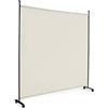 LIFEZEAL Divisorio a 1 Pannello, Separè per Interno, Esterno, Paravento Mobile, Parete Divisoria, Telaio in Metallo, con 4 Ruote, Protezione di Privacy, Separatore di Spazio, Byobu, 184x184cm (beige)