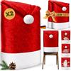 KESSER® Set di 2 coprisedie natalizie, cappello da Babbo Natale, decorazioni natalizie per sedie con design natalizio