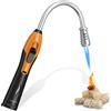 YZlighter Accendino Lungo per Camino Candele - Accendigas a Fiamma Antivento Gas Butano Con Collo Flessibile - Torcia Jet per Candela Barbecue Stufa (Senza Gas)