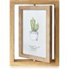 Cutefat Cornice Foto 10x15 Doppia Faccia Girevole 360°, Cornice Legno con Pannello Acrilico per 2 Foto, Cornice Girevole Vintage per Parete o Scrivania, Ideale per Matrimoni Famiglia Regalo Decorazione
