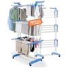 Avilia - Stendino Verticale 3 Livelli con Ruote Pivottanti - Stendibiancheria Verticale Salvaspazio PP+Ferro, 20 kg | Stendino Salvaspazio L105×P64×A173 cm, Bracci 29 cm, Facile da Montare e Pulire