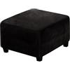 Yekuhe Copri Pouf Quadrato 100x100 50x50 60x60 80x80 40 x 40 90x90 70x70 Elasticizzato Velluto Copri Pouf poggiapiedi Telo Copri Pouf Quadrato Copertura per Pouf poggiapiedi(Black,50x50cm/20x20in)