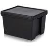 Wham 4 x Bam Scatola per il Riciclaggio Pesante - 45 Litri con Coperchio - 49 x 39,5 x 32 cm - Nero