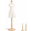 Kukyller Forma di vestito per bambini con base in legno, busto di manichino con supporto in legno regolabile Busto di manichino per bambini per esposizione di vestiti