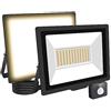 SKYWORLD Faretto LED da Esterno Con Sensore di Movimento, 75W 15000LM 108 LEDs, 6000K Bianco Caldo, Luce per Interno ed Esterno, Giardino