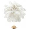 Générique Lampada da comodino creativa in piuma di struzzo bianca, lussuosa ed elegante, lampada da comodino per soggiorno, camera da letto, decorazione per la casa