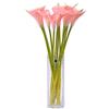 cn-Knight 12 calle artificiali a stelo lungo 50,8 cm, per decorazione della casa, centrotavola, bouquet da sposa fai da te (rosa con apice verde)