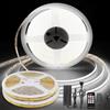 TTWAY Striscia LED COB 20 Metri, Striscia LED 6000K con Alimentatore e Telecomando, 384LED/M, CRI 90+, DC24V, larghezza 8mm, Dimmerabile Striscia per Decorazioni Domestica (2x10 metri)