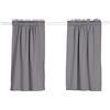 GIVBRO Tenda oscurante per cucina a metà drappeggi, mantovana corta, per casa, bar, decorazione per porta, grigio, 90 x 90 cm